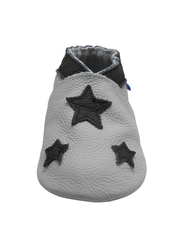 Yalion Leder-Krabbelschuhe "Stern" in Grau