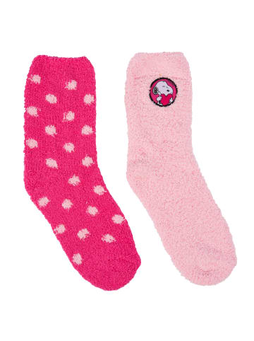 United Labels 2er Pack The Peanuts Snoopy Kuschelsocken in rosa