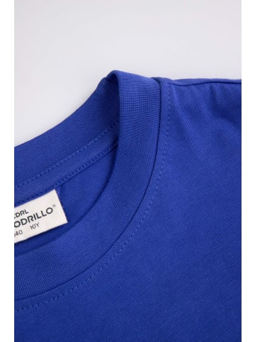 Coccodrillo Baumwoll-T-Shirt mit kurzem Ärmel in blau