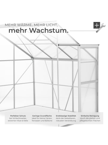 tectake Anlehngewächshaus aus Aluminium ohne Fundament 192x128x202cm