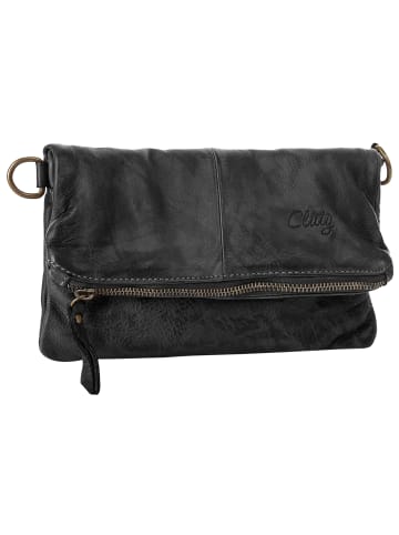 Cluty Abendtasche echt Leder in schwarz