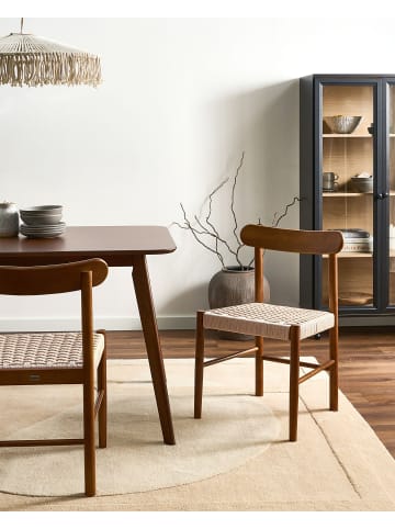 Beliani 2er-Set Esszimmerstuhl EAGAN in Braun/Beige