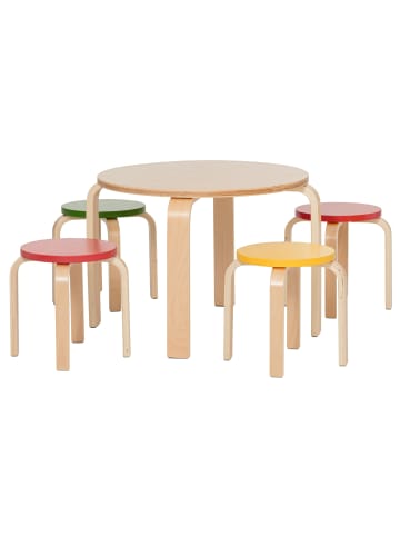 4Living Leichter Sperrholzhocker in braun