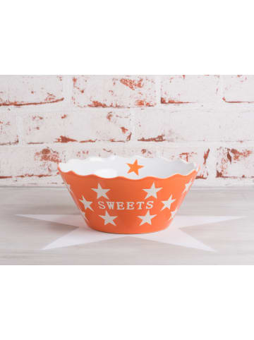 Krasilnikoff SWEETS Schale ORANGE mit weißen Sternen