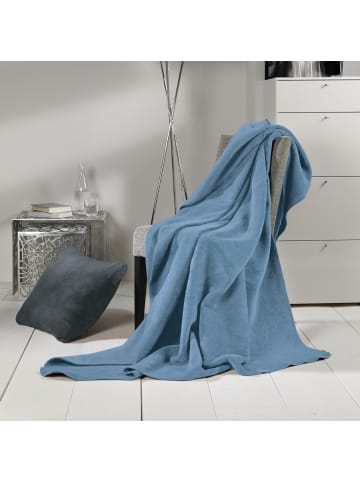 Erwin Müller Baumwolle Wohndecke 2er-Pack in jeansblau