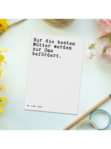 Mr. & Mrs. Panda Postkarte Nur die besten Mütter... mit Spruch in Weiß