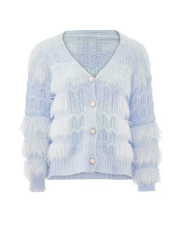 Swirly Strickjacke in Hellblau