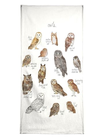 Juniqe Handtuch "Owls" in Braun & Weiß