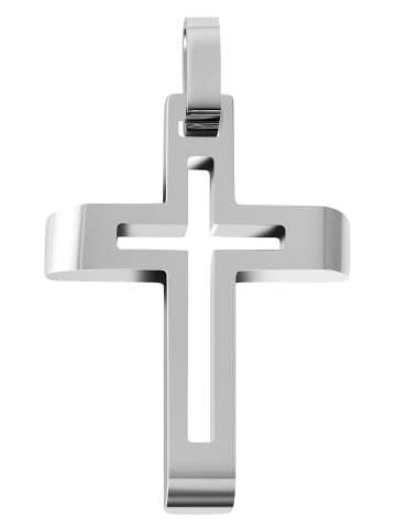 Adeliás Herren Anhänger – Kreuz Kreuzanhänger aus Edelstahl in silber