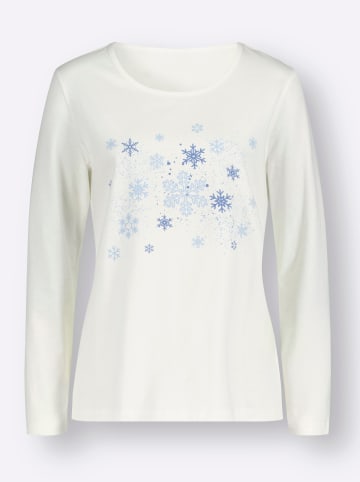Sieh an! Langarmshirt in ecru-eisblau