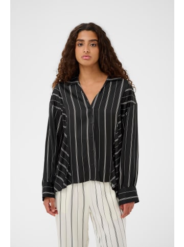 Soaked in Luxury Langarm - Hemd SLMarcela Lockere Passform in Black W White Stripes