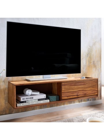KADIMA DESIGN Lowboard | Sheesham Massiv, 108x25x34cm, Hängend, TV-Schrank