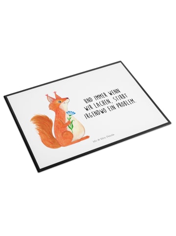 Mr. & Mrs. Panda Schreibunterlage Eichhörnchen Blume mit Spruch in Weiß