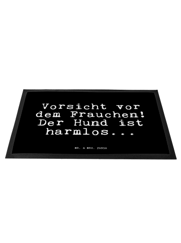 Mr. & Mrs. Panda Schmutzmatte Vorsicht vor dem Frauchen!... mit ... in Schwarz