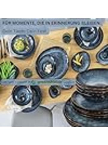 Sänger 24-tlg. Tafelservice Tokio in Blau-Schwarz aus Steingut