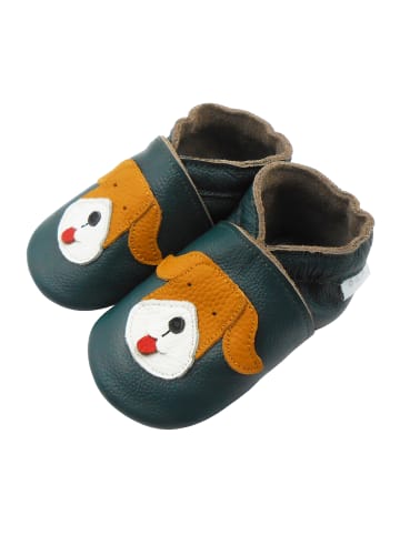 Basrakids Baby Krabbelschuhe aus Leder, weiche Lauflernschuhe mit rutschfester Sohle 