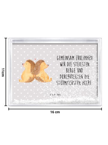 Mr. & Mrs. Panda 3D-Bilderrahmen Igel händchenhaltend mit Spruch in Grau Pastell