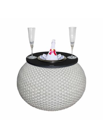 COOTAB Cooler Table 3-in-1 Loungetisch mit Edelstahl-Kühler Milano 40 cm in Champagner/Schwarz