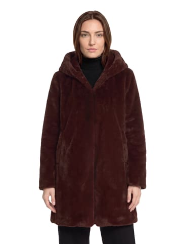 Betty Barclay Plüschjacke mit Kapuze in dunkelrot