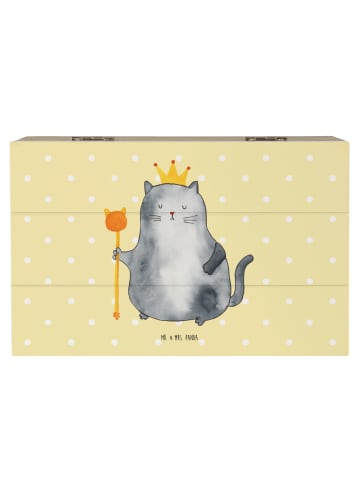 Mr. & Mrs. Panda Box Katze König ohne Spruch in Gelb Pastell