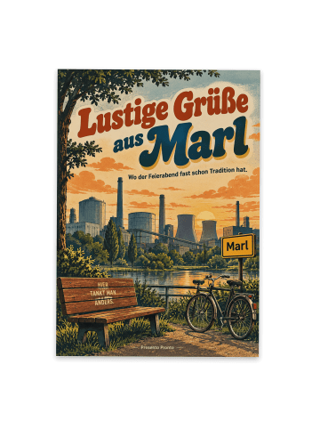 Mr. & Mrs. Panda Grußkarte Skyline retro Design mit Spruch in Weiß
