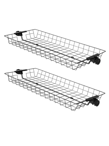 SoBuy Aufsatzkorb in Matt-Schwarz - (W) 19 x (H) 8 x (L) 83 cm