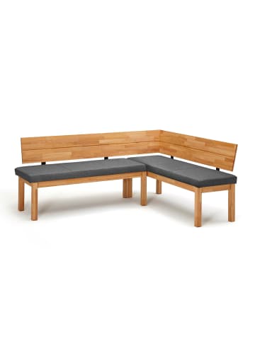 58 aufm Kessel ECKBANK Damita 194 x 155 x 84 Massivholz Kernbuche geölt/Grau