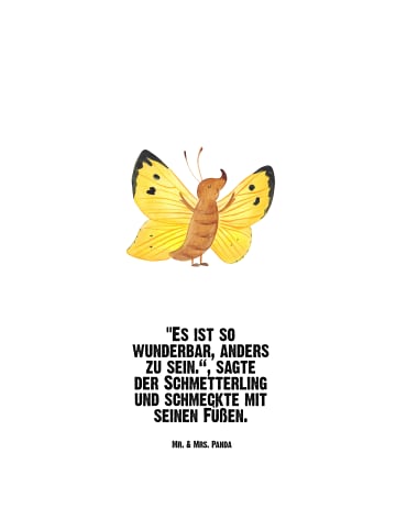 Mr. & Mrs. Panda Wasserflasche Schmetterling Zitronenfalter mit ... in Weiß