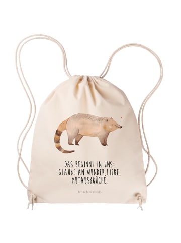 Mr. & Mrs. Panda Jutebeutel Nasenbaer mit Spruch in Creme