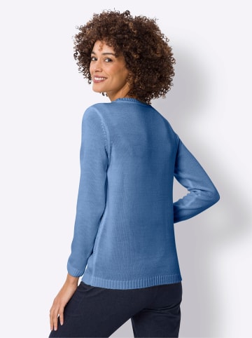 Sieh an! Langarm-Pullover in mittelblau