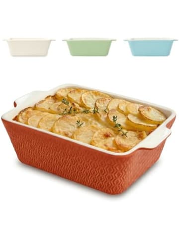 Praknu Auflaufform Keramik Rot 21cm – Backofen 280°C & Mikrowelle