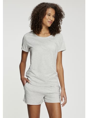 LASCANA Pyjamashorts in grau meliert