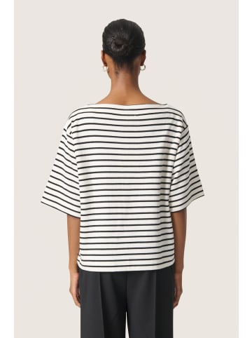 Soaked in Luxury Sweatshirt SLIngina Baggy fit in White and Black Stripe