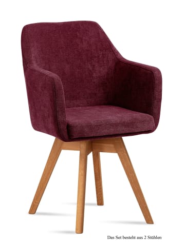 58 aufm Kessel ARMLEHNSTUHL drehbar (2er-Set) Dorry 57x87x60 Eiche geölt/Marsala