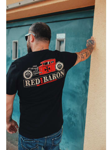 King Kerosin King Kerosin KING KEROSIN Shirt im Retro Style mit Back Print Red Baron in schwarz