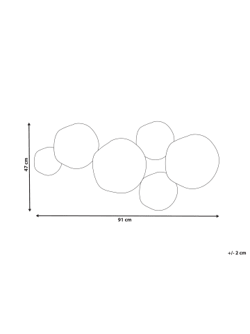 Beliani Wandobjekt NEODYNIUM in Weiß/Gold - (W) 91 x (H) 47 x (L) 5 cm