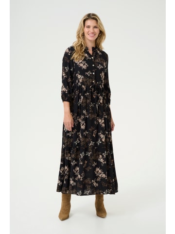 Cream Kleid CRAlora A-shape in Black With Autumn Flowers