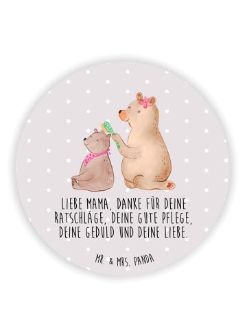 Mr. & Mrs. Panda Rund Magnet Bär Kind mit Spruch in Grau Pastell