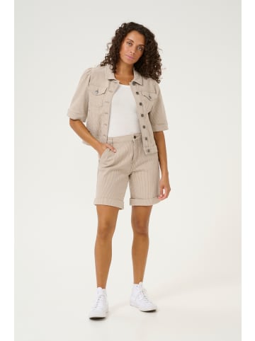 CULTURE Shorts CUmilky Loose fit in Dune/White Stripe