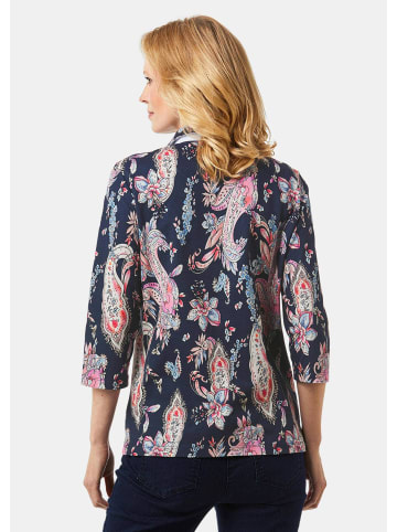 GOLDNER Pikee-Druckpoloshirt in marine / gemustert