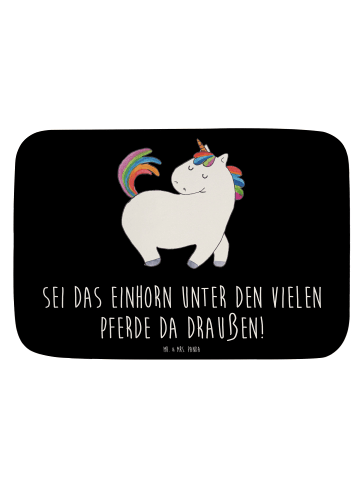 Mr. & Mrs. Panda Duschvorleger Einhorn Stolzieren mit Spruch in Schwarz