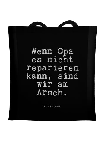 Mr. & Mrs. Panda Henkeltasche Wenn Opa es nicht... mit Spruch in Schwarz