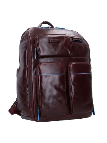 Piquadro Blue Square Revamp Rucksack RFID Leder 42 cm Laptopfach in mahogany