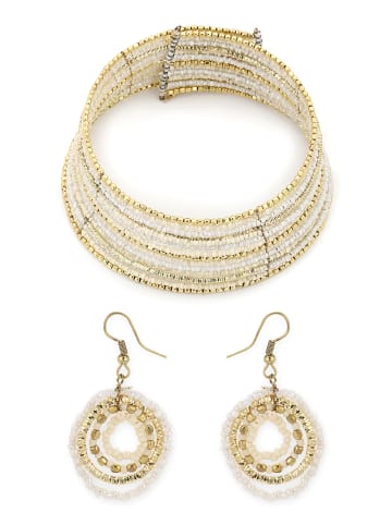 IZIA Halsband in Weiss Gold Mehrfarbig