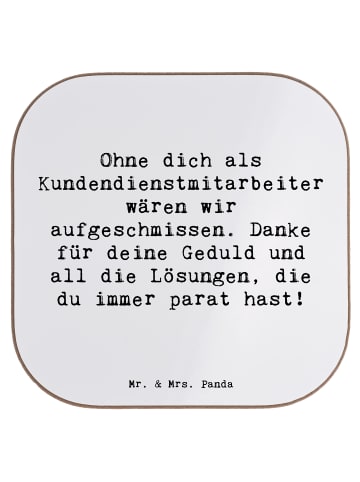 Mr. & Mrs. Panda Untersetzer für Gläser Spruch Kundendienstmitar... in Weiß