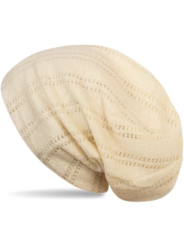 styleBREAKER Feinstrick Beanie Mütze in Creme-Beige