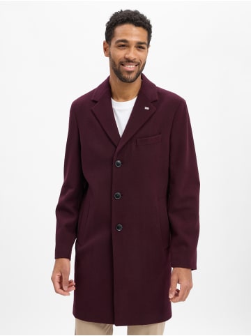 Finshley & Harding London Wollmantel in aubergine - 0001