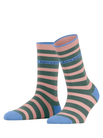 Burlington Socken Colour-Block Stripe in Dark jade