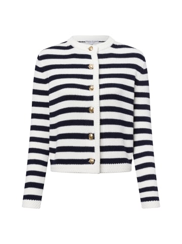 Marie Lund Strickjacke in marine weiß - 0001