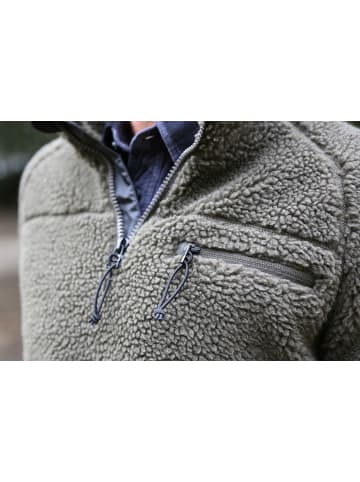 Brandit Fleecejacke/Fleecepullover "Teddyfleece Troyer" in Grün